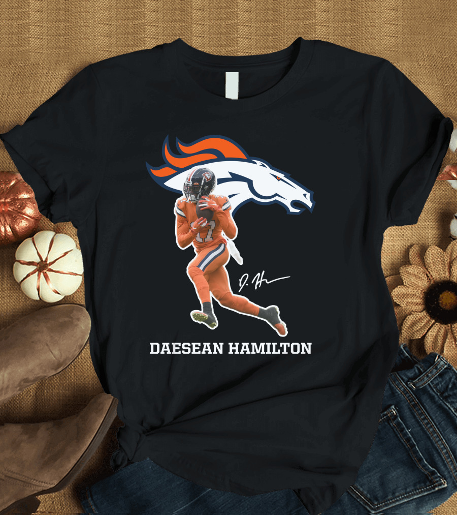 Daesean Hamilton Denver Football Broncos 17 Signature T-Shirt