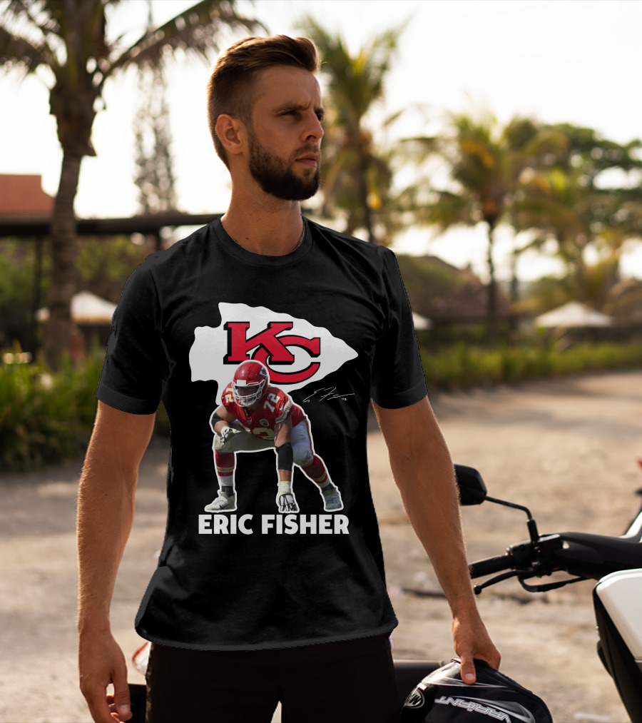 KC Chiefs Eric Fisher 72 Football Signature T-Shirt