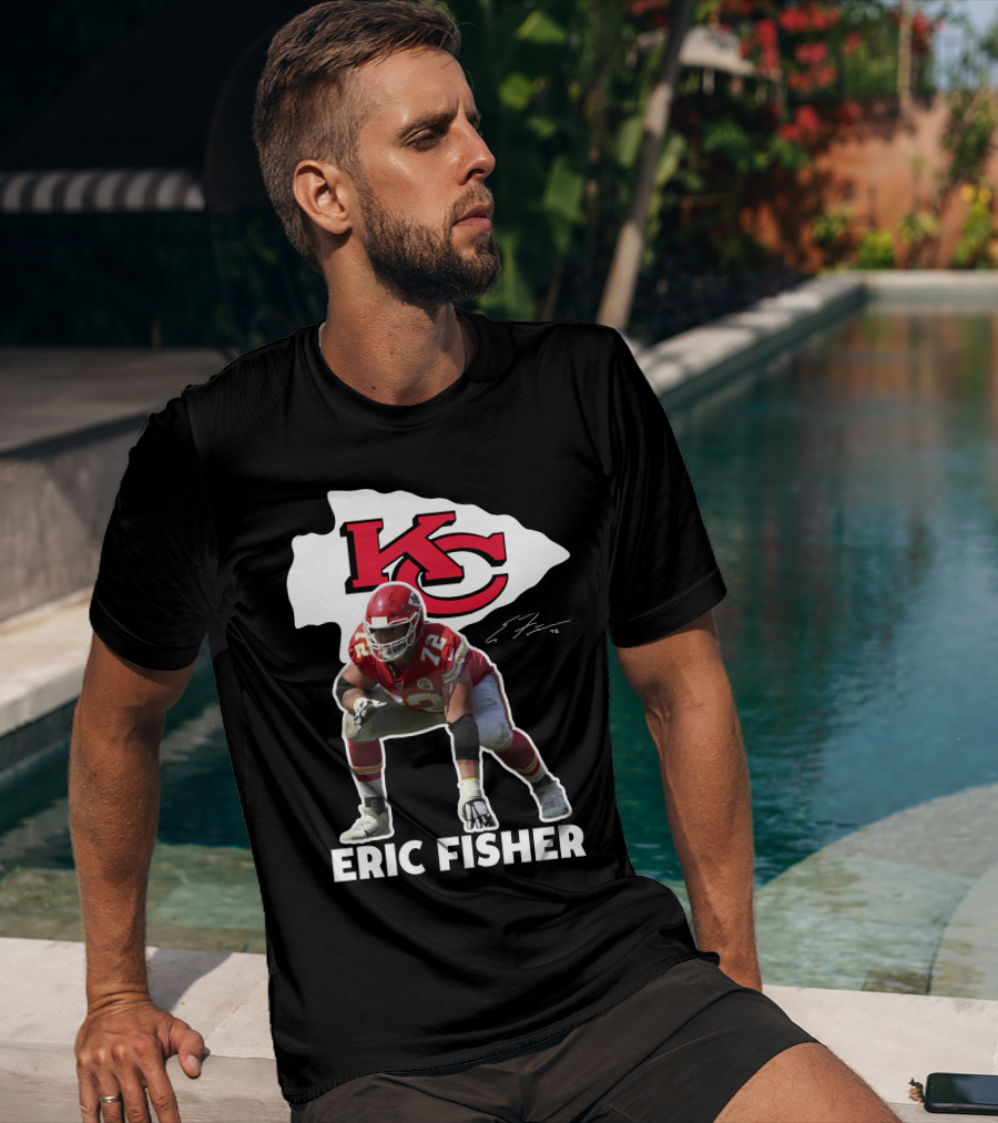 KC Chiefs Eric Fisher 72 Football Signature T-Shirt