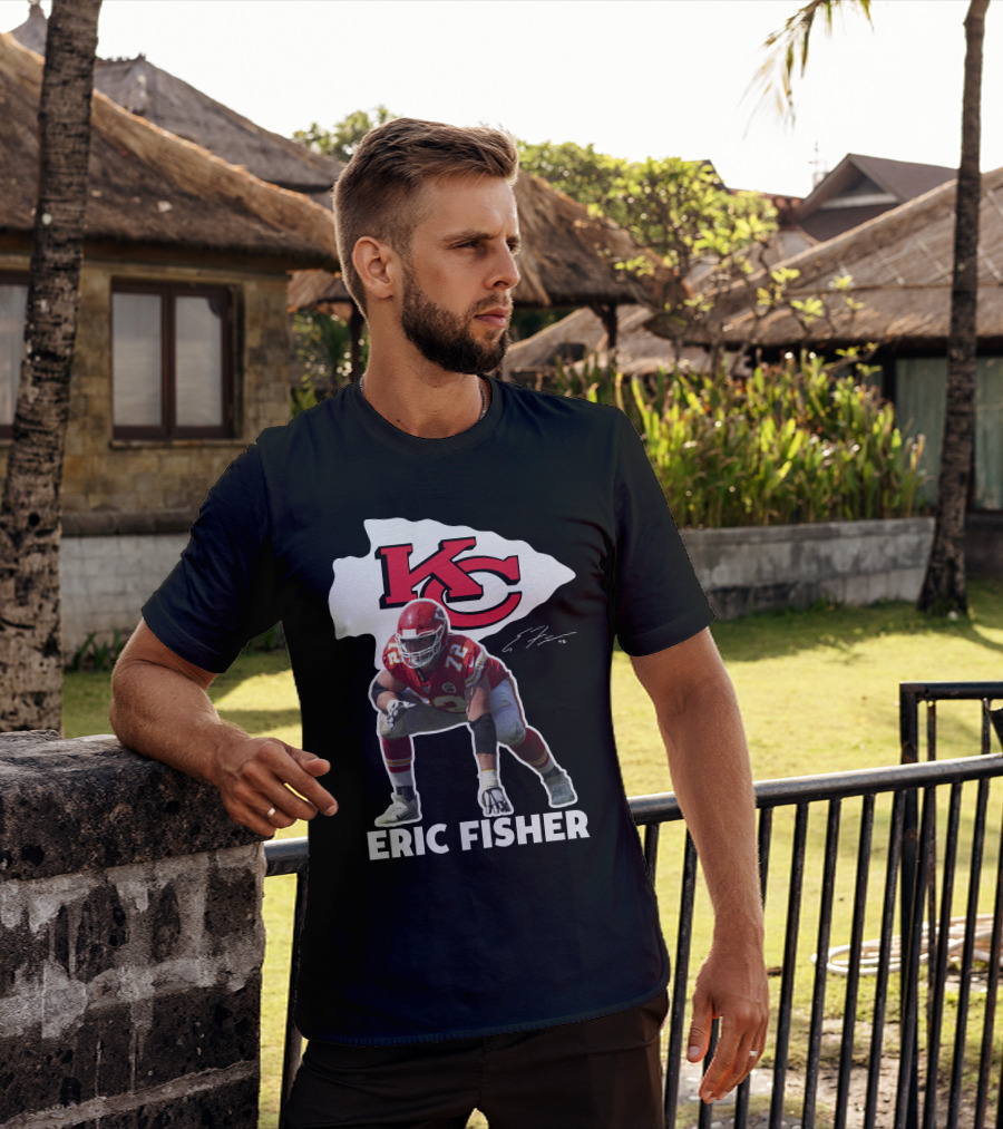 KC Chiefs Eric Fisher 72 Football Signature T-Shirt