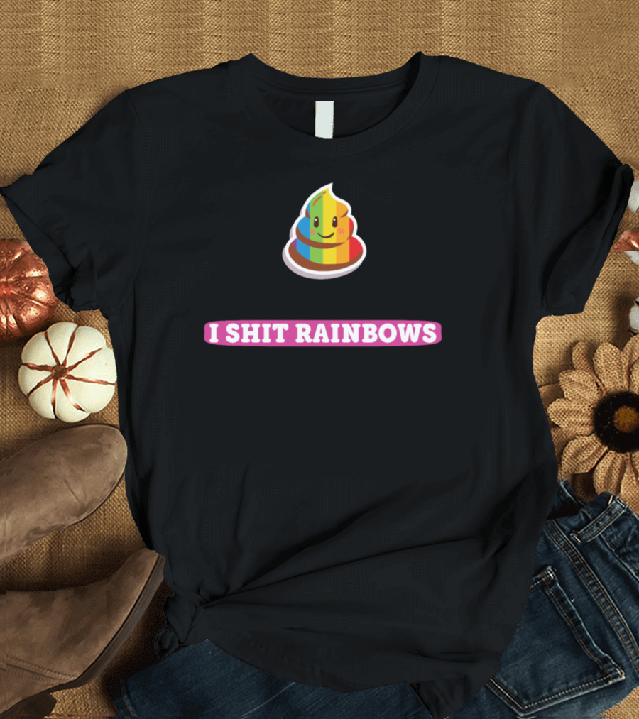 I'm So Gay I Shit Rainbows Rainbow Poop Emoji T-Shirt