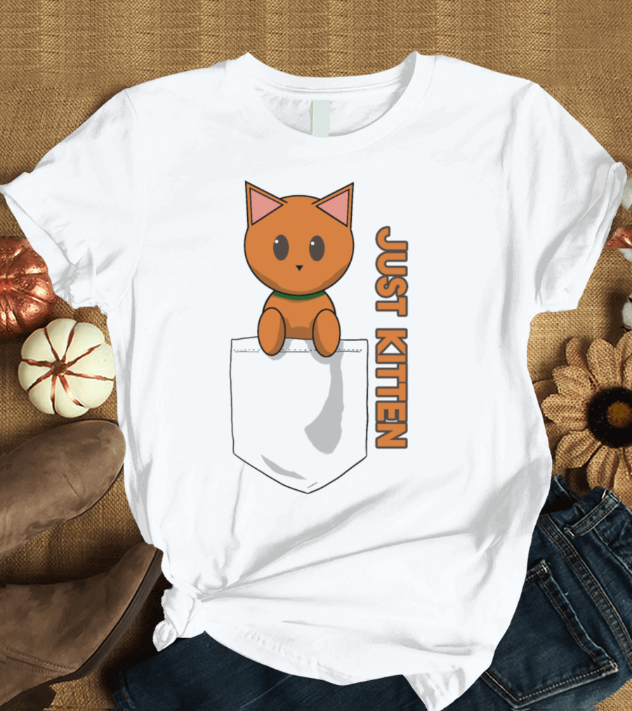 Just Kitten Pocket Cat Ginger T-Shirt