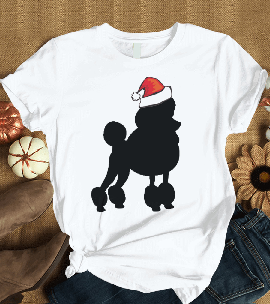 Poodle Santa Hat Christmas T-Shirt