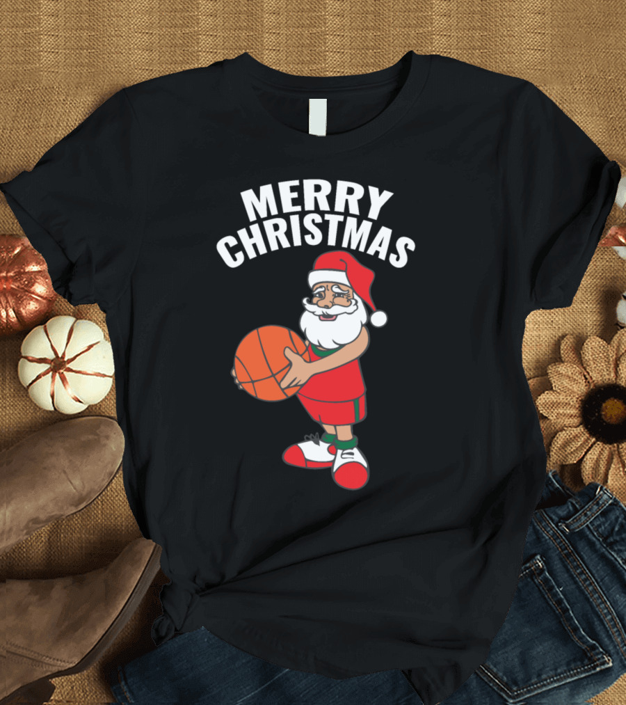 Merry Christmas Santa Claus Basketball T-Shirt