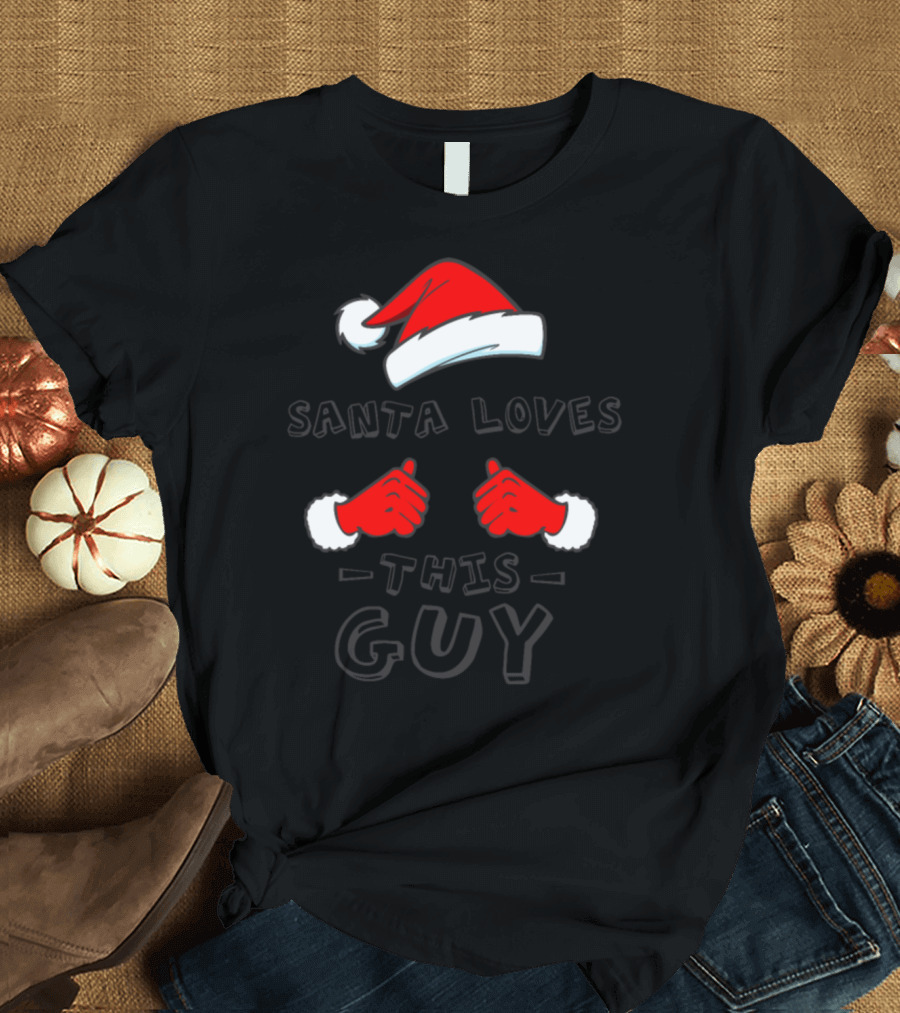 Santa Hat and Gloves Thumbs Up Love T-Shirt