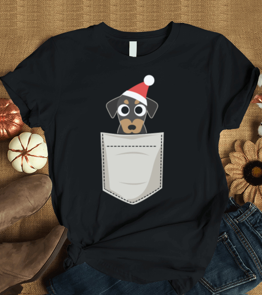 Dachshund Santa Pocket Pup Christmas Hat T-Shirt