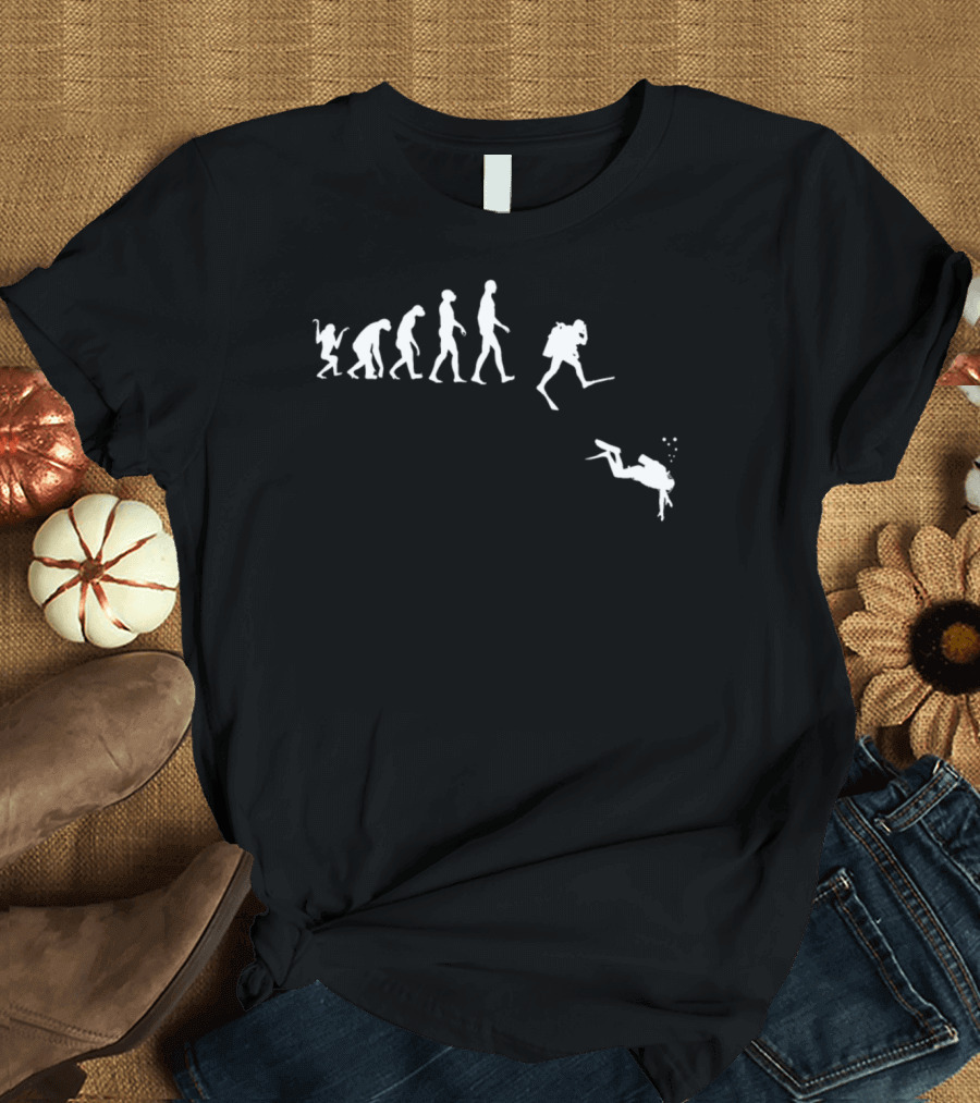 Evolution of Man to Scuba Diver Transformation T-Shirt
