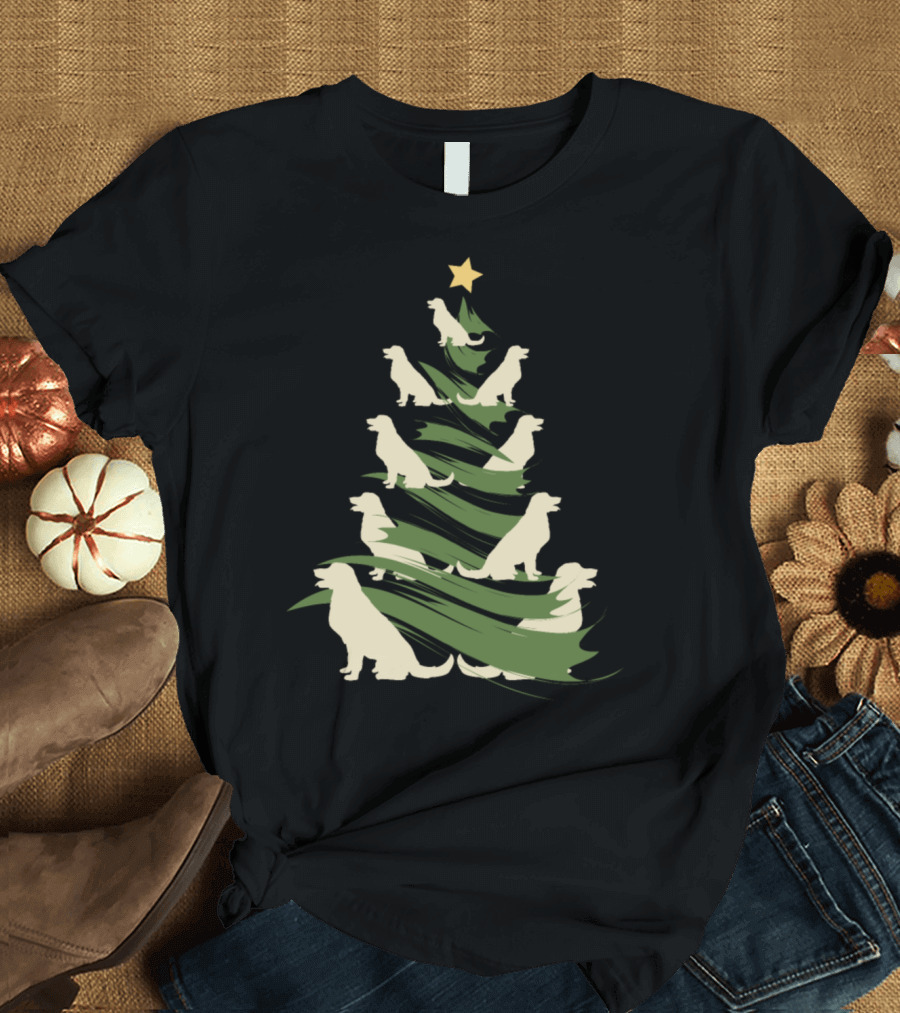 Dog Christmas Tree Funny Present T-Shirt
