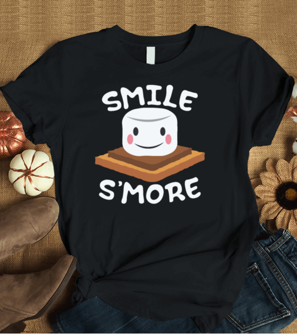 T-Shirt: Smile S'more Funny Kids Camping Marshmallow Lover T-Shirt Smile S'more Funny Kids Camping Marshmallow Lover T-Shirt