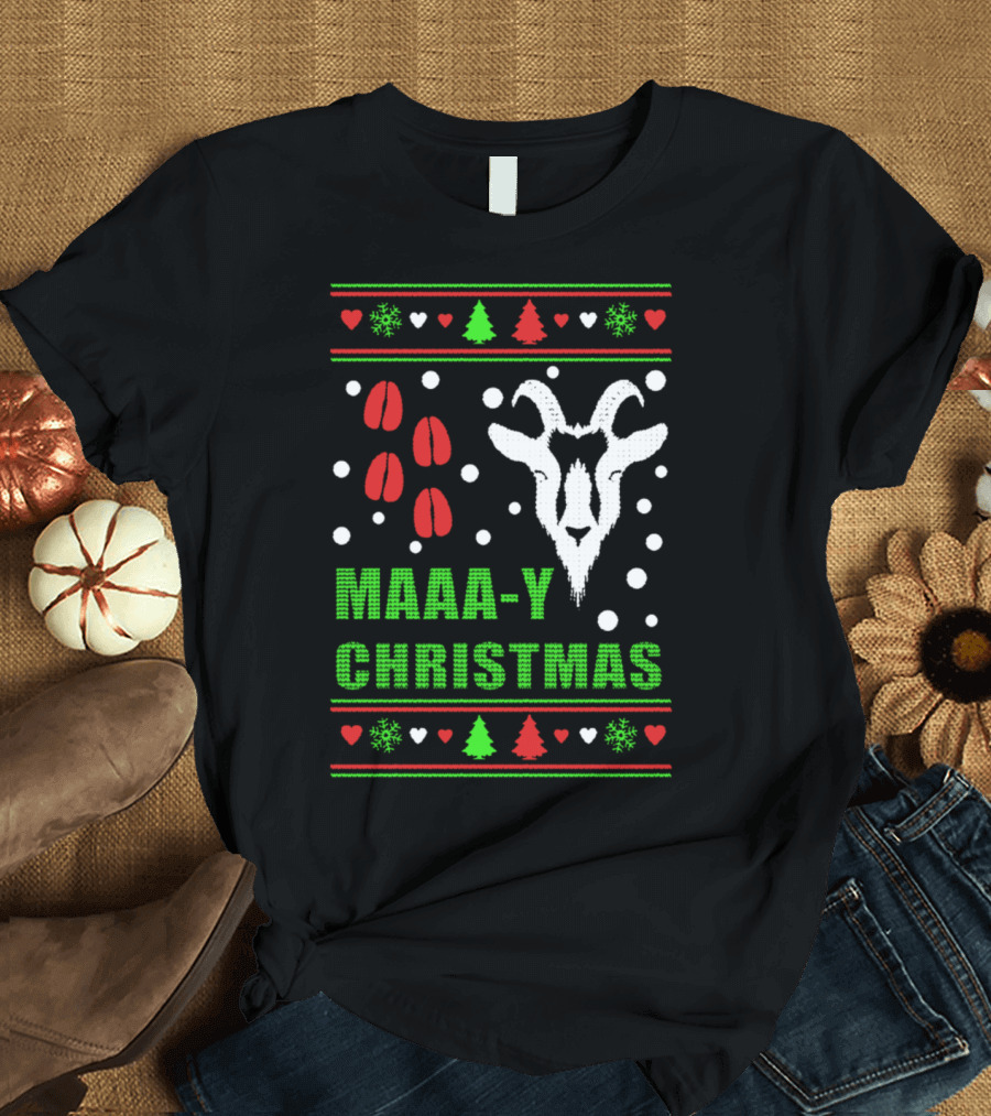 Maaa-y Christmas Goat Holiday T-Shirt
