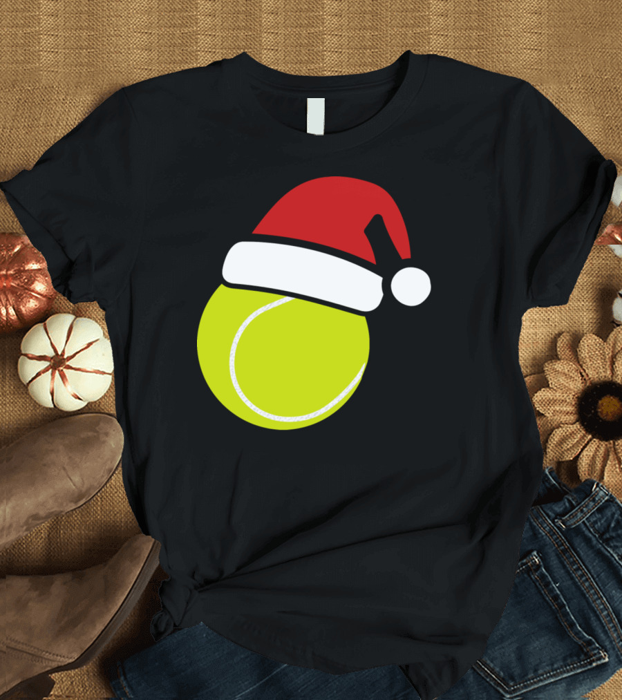 Christmas Tennis Ball Santa Hat T-Shirt