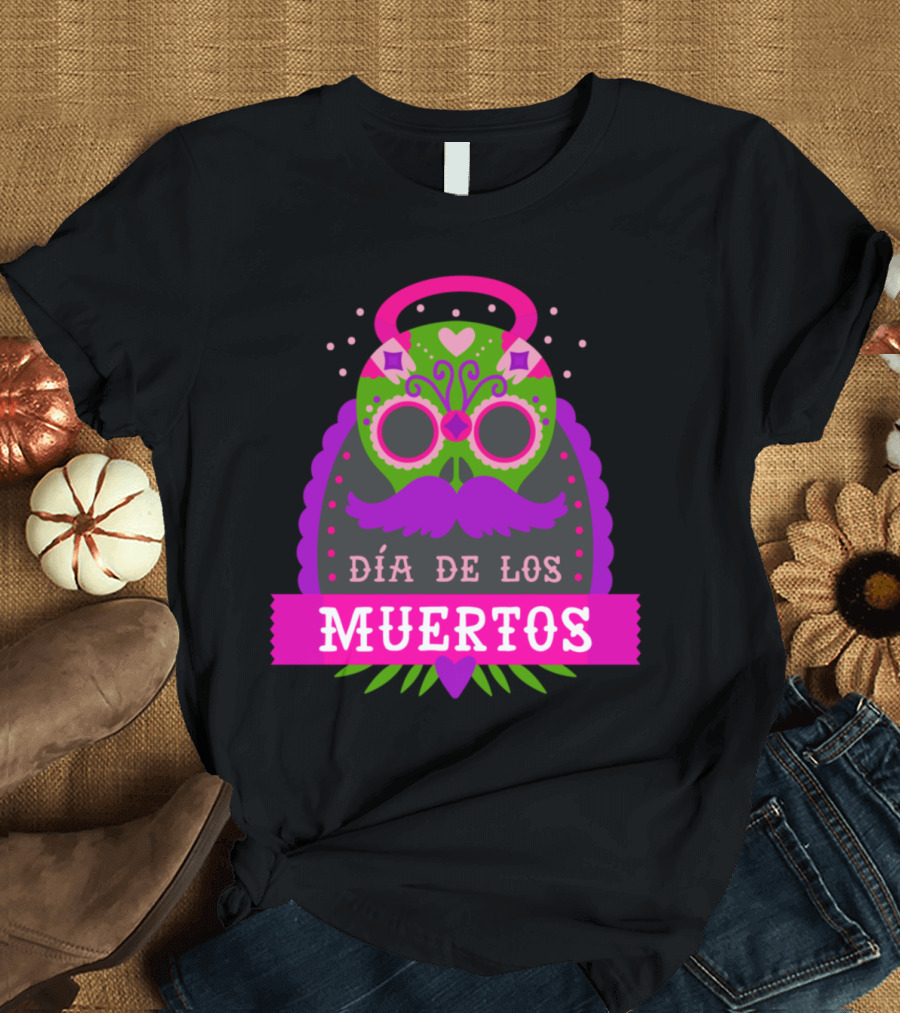 Día De Los Muertos Purple Calavera Mexican Sugar Skull T-Shirt