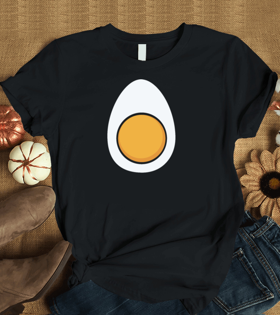 Egg Icon White and Orange Egg Shape T-Shirt