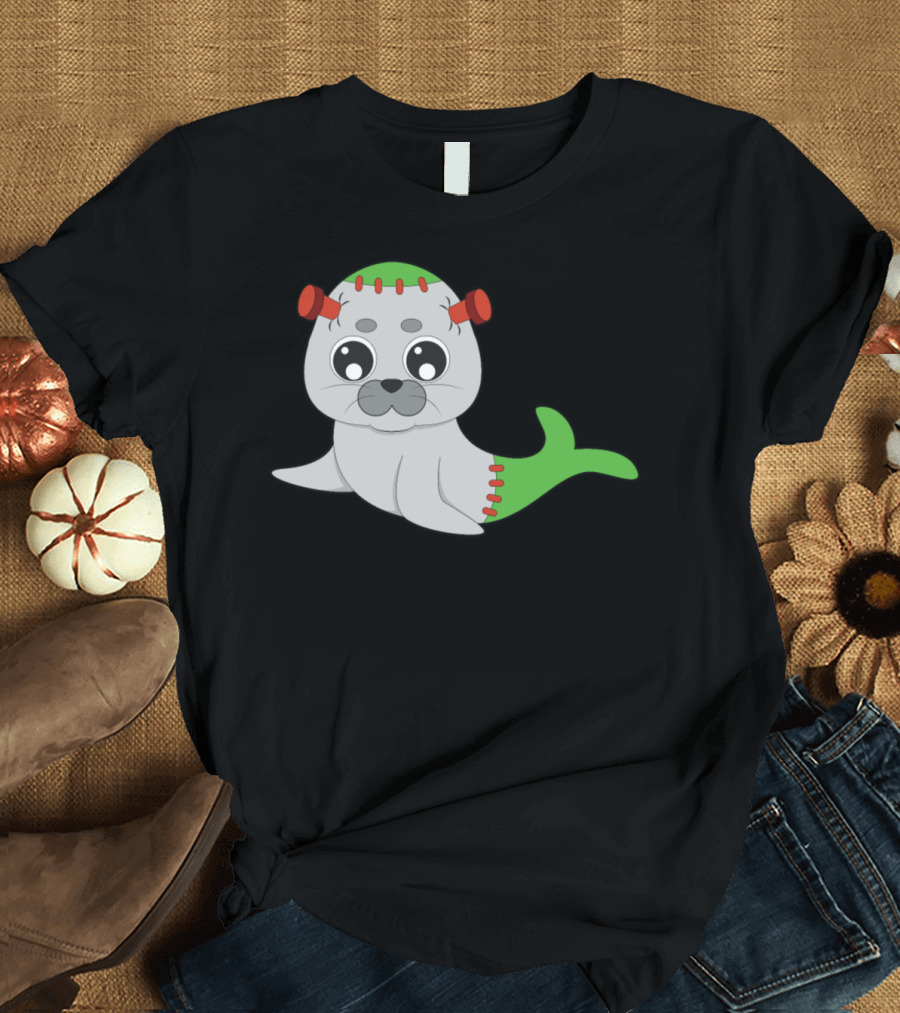 Halloween Frankenstein Cute Seal Animal T-Shirt