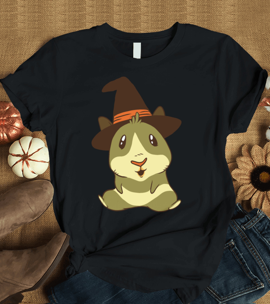 Halloween Witch Hat Guinea Pig T-Shirt