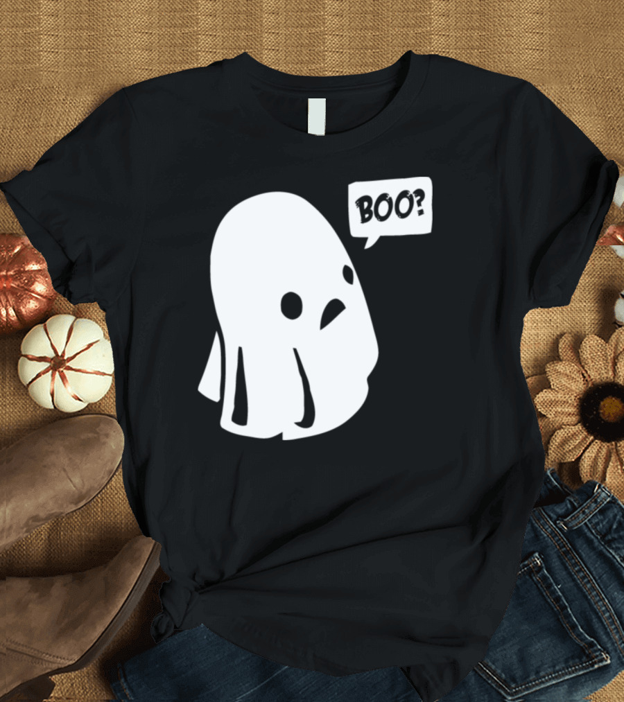 Boo Ghost Halloween Question Mark T-Shirt