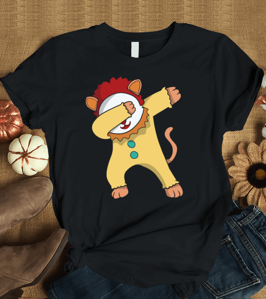 Dabbing Halloween Clown Lion Costume T-Shirt