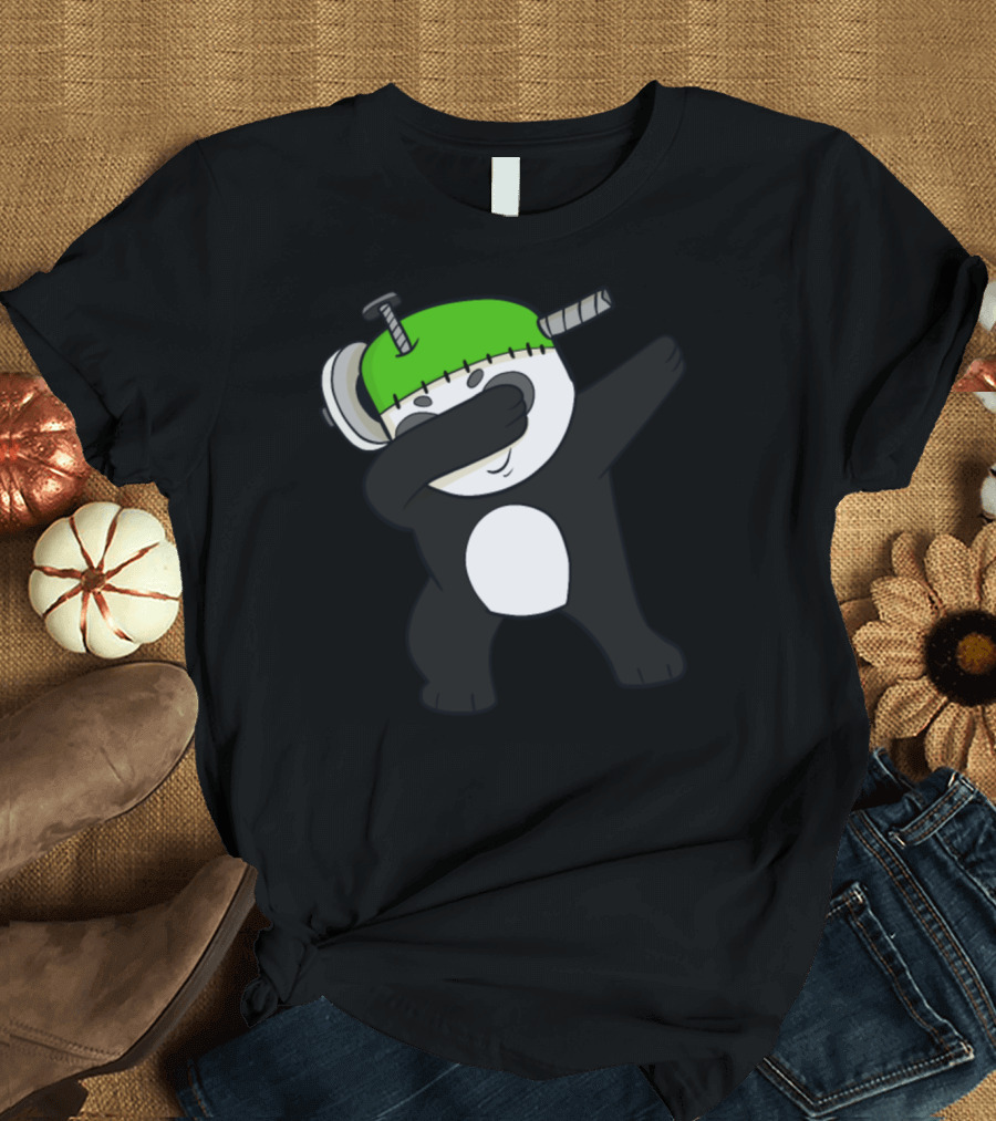 Frankenstein Dabbing Panda Halloween T-Shirt