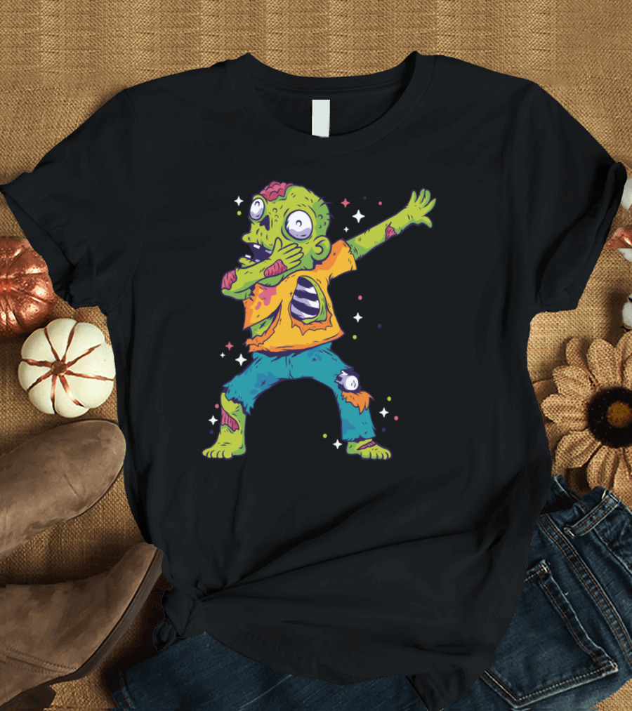 Dabbing Zombie Halloween Dab Girls Fun Creepy Dance T-Shirt