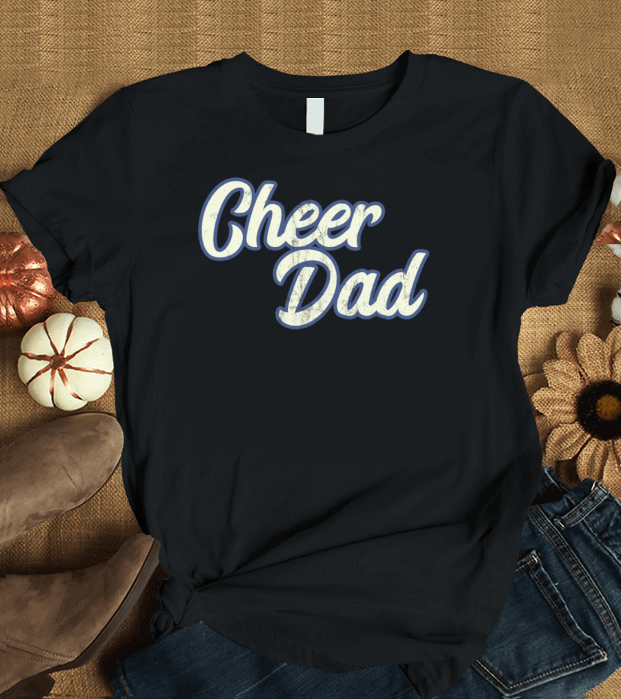 Distressed Cheer Dad Cheerleading T-Shirt