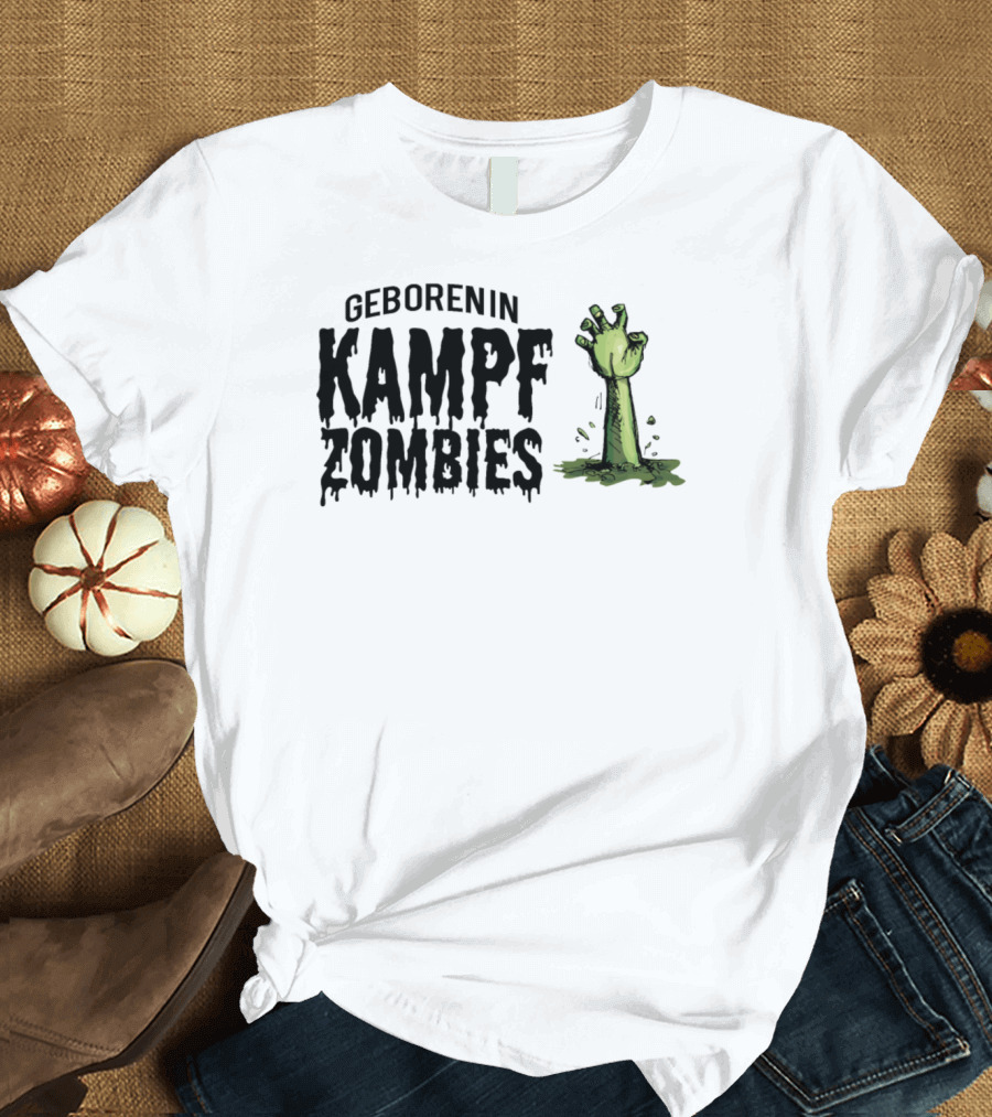 Geboren In Kampf Zombies Halloween Zombie Hand T-Shirt