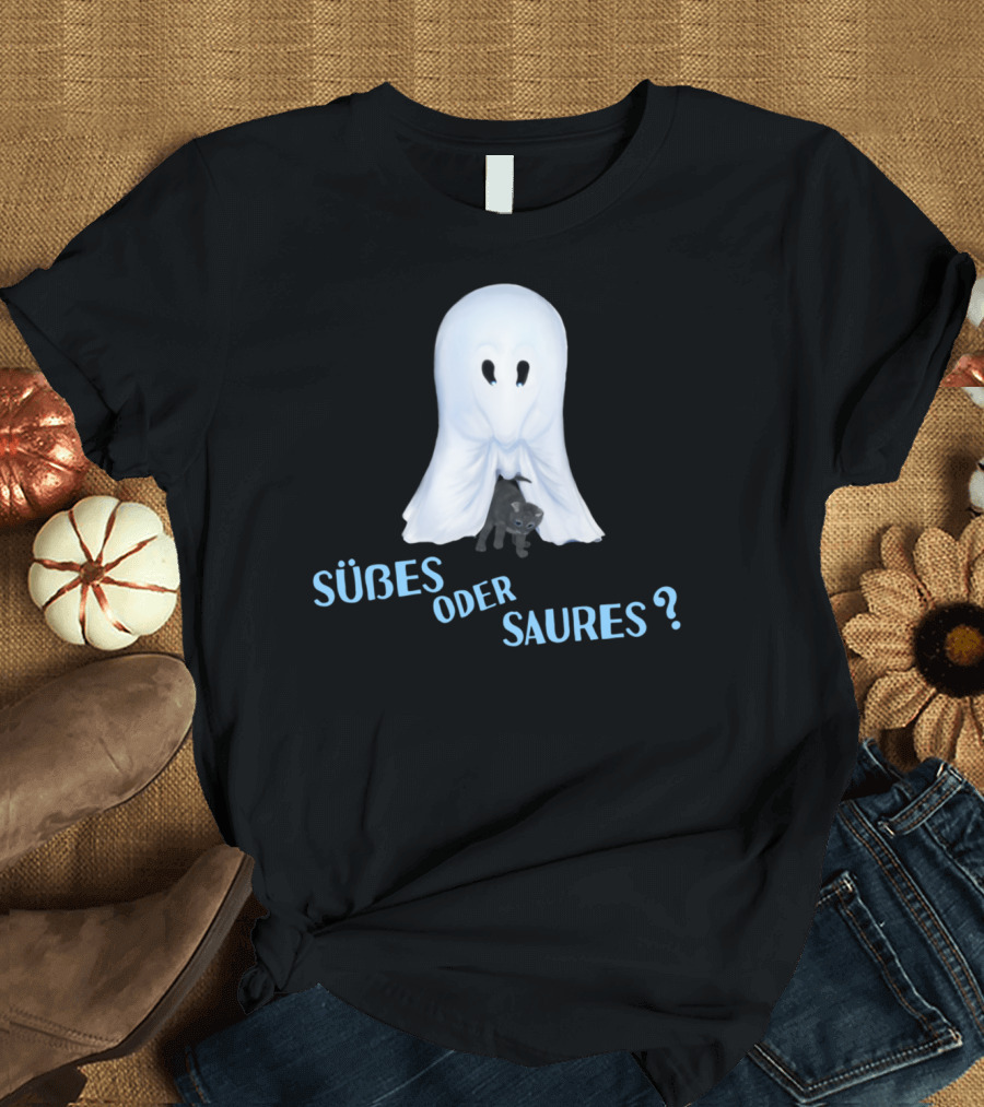 Süßes Oder Saures Ghost and Cat T-Shirt
