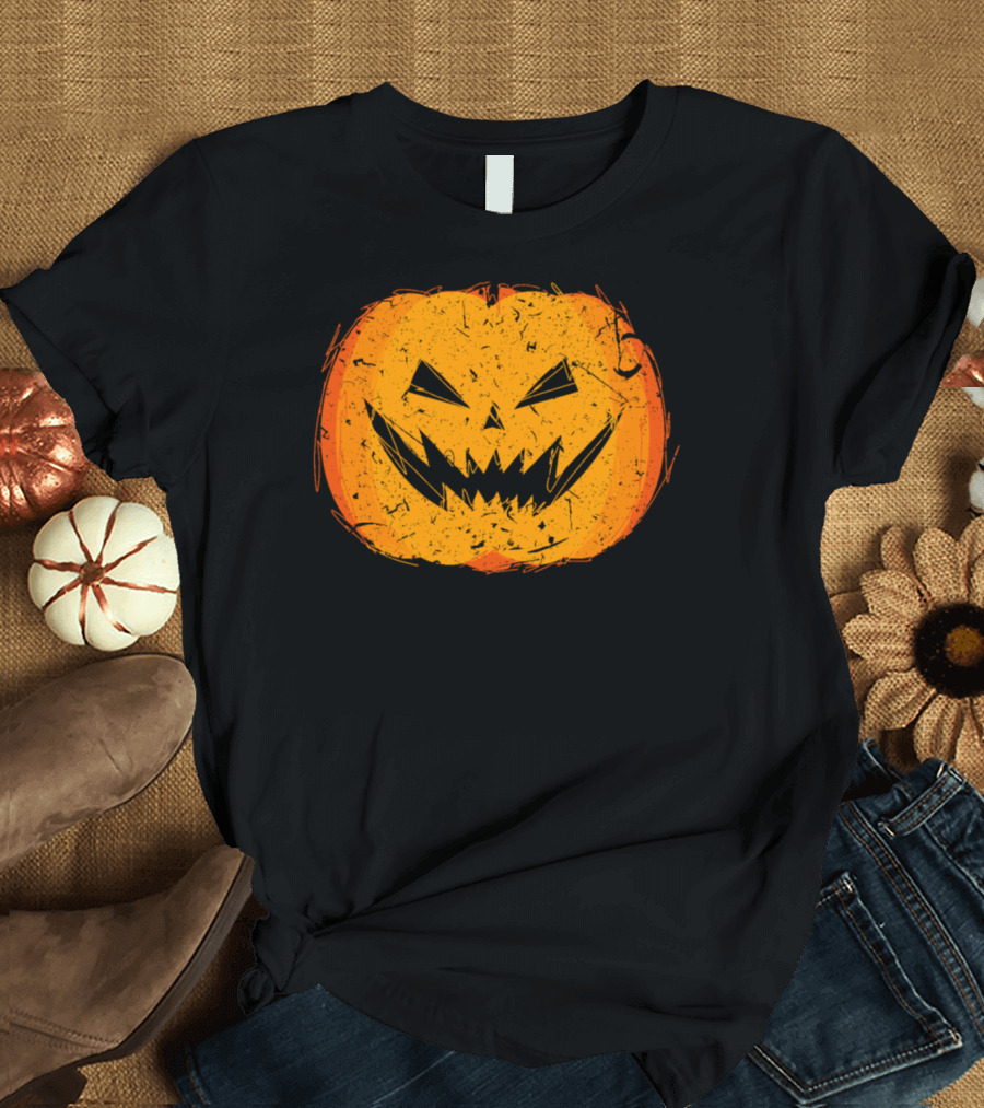 Halloween Pumpkin Sarcastic Face Cute Present T-Shirt