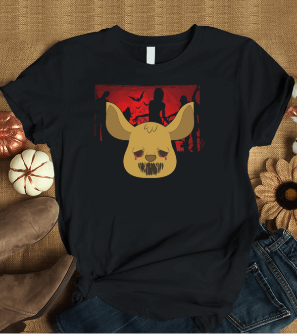 T-Shirt: Horror Halloween Bat with Silhouettes and Red Sky T-Shirt Horror Halloween Bat with Silhouettes and Red Sky T-Shirt