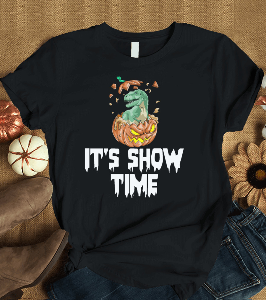 T-Rex Pumpkin It's Show Time T-Shirt