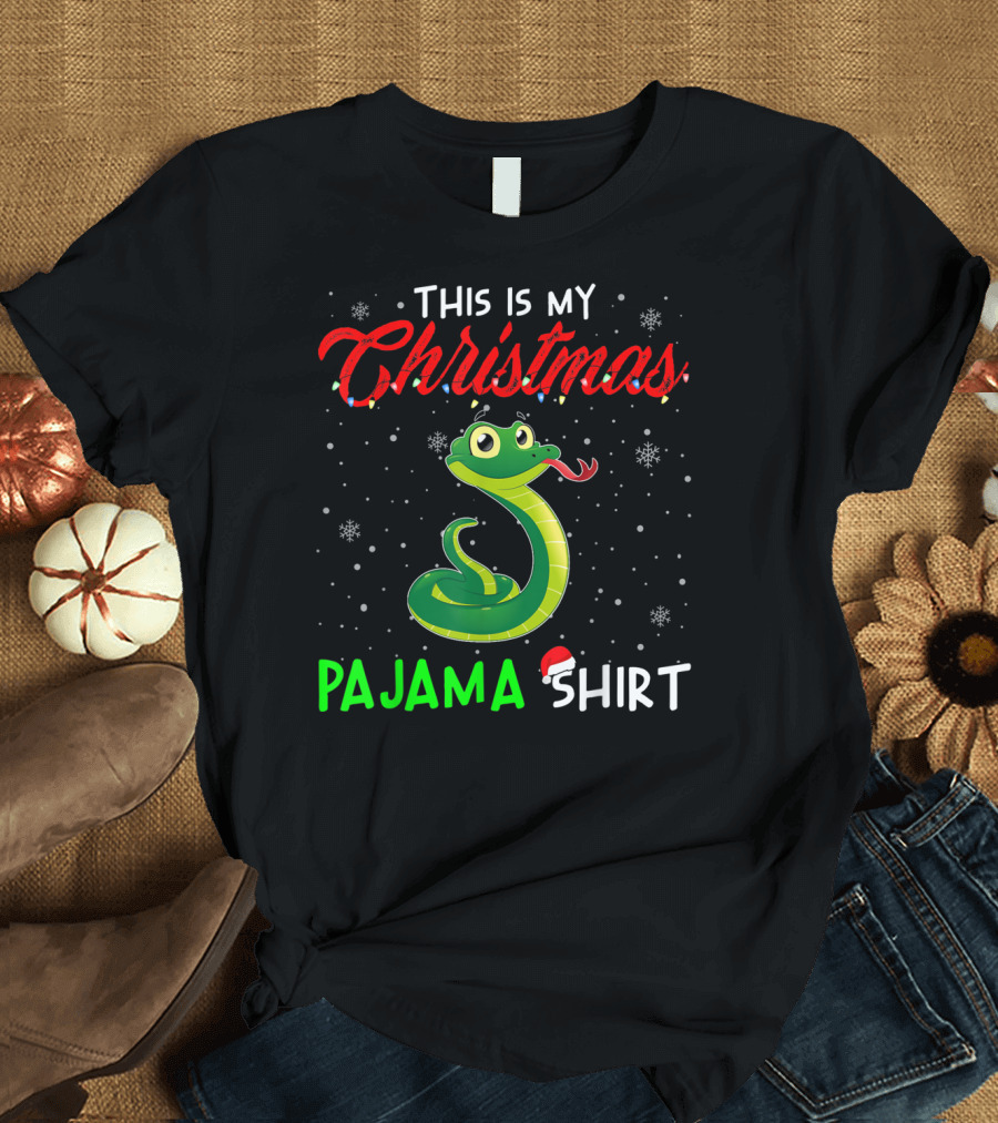 This Is My Christmas Pajama Shirt Cute Snake T-Shirt