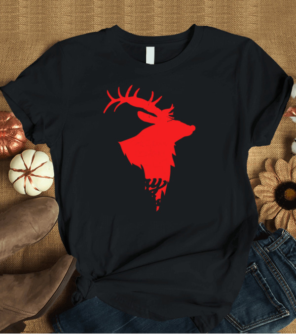 T-Shirt: Merry Christmas and Happy New Year Red Reindeer T-Shirt Merry Christmas and Happy New Year Red Reindeer T-Shirt
