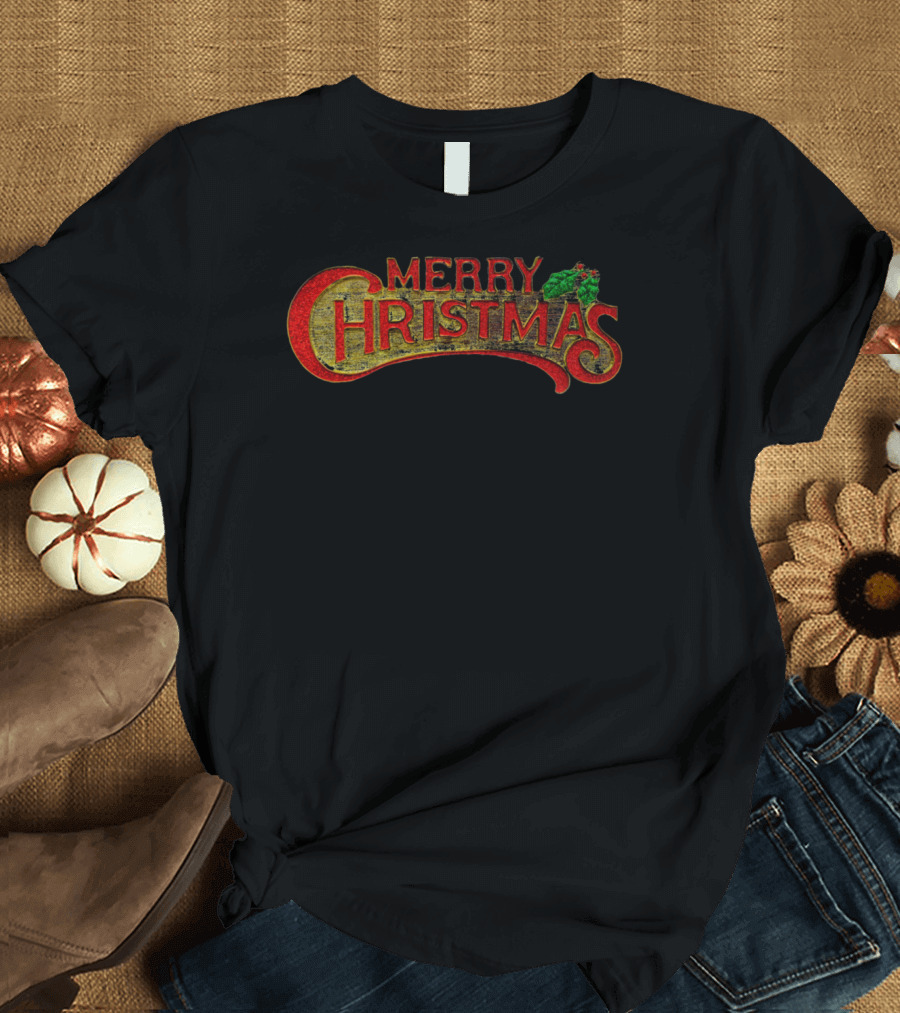 Merry Christmas Sign with Mistletoe T-Shirt