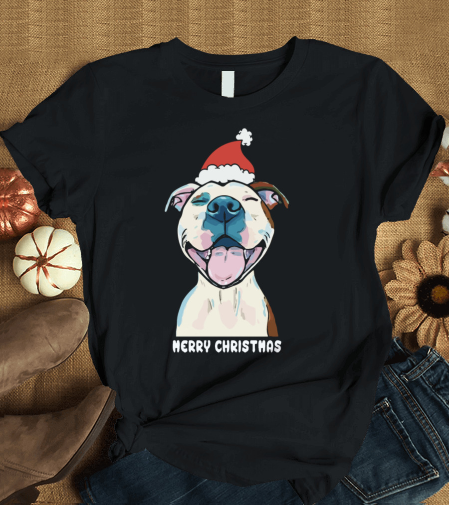 Merry Christmas Pitbull Animals My Pet Pitbull Herry Christmas T-Shirt