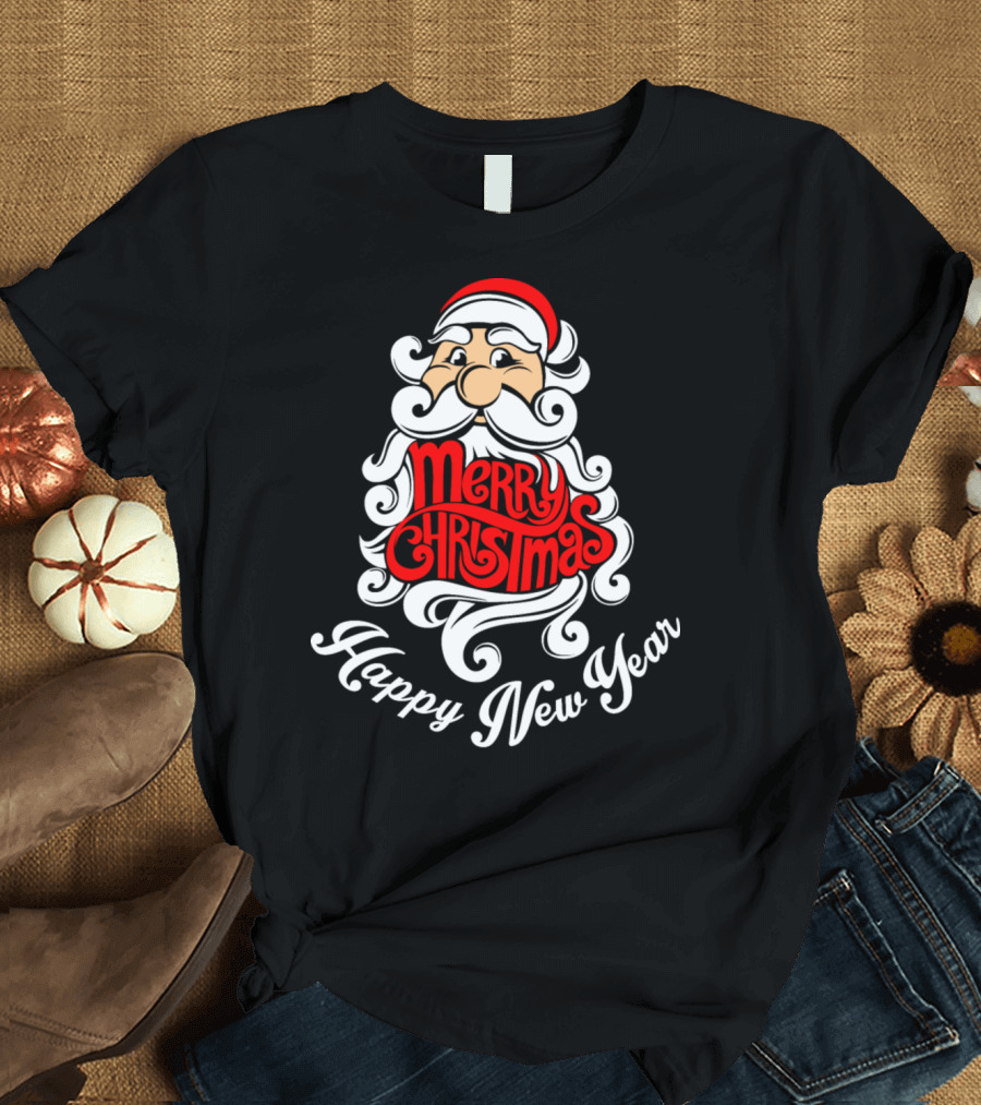 Merry Christmas Happy New Year Santa T-Shirt