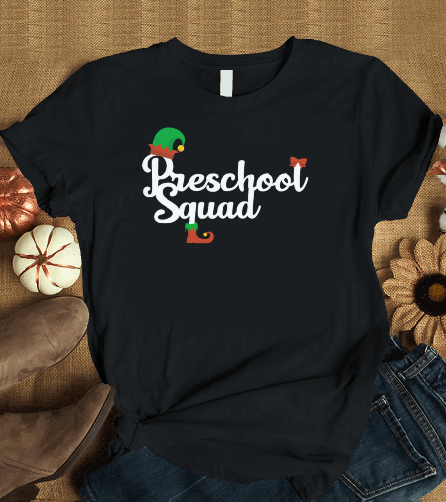 Preschool Squad Elf Hat and Shoe T-Shirt