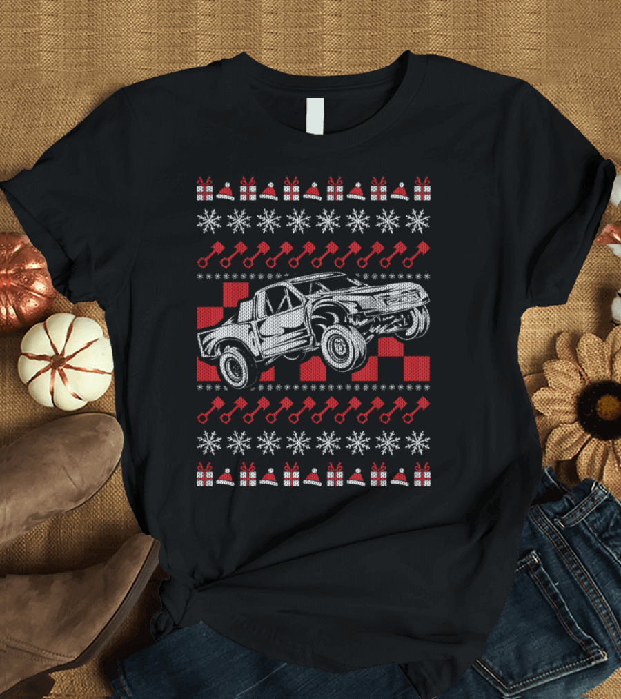 Pro Race Truck Holiday Ugly Christmas T-Shirt