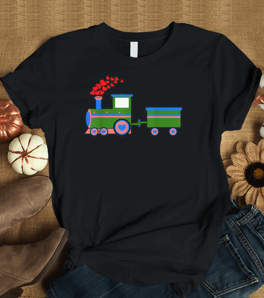 Loads Of Love Train Valentine Day Hearts Train T-Shirt