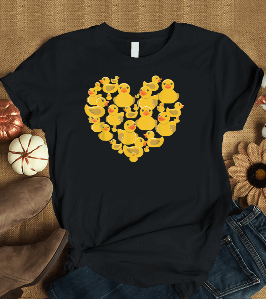 Rubber Duck Heart Quack Valentine T-Shirt