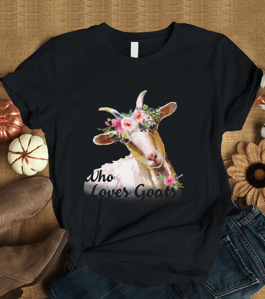 I'm Just a Girl Who Loves Goats with Floral Crown T-Shirt