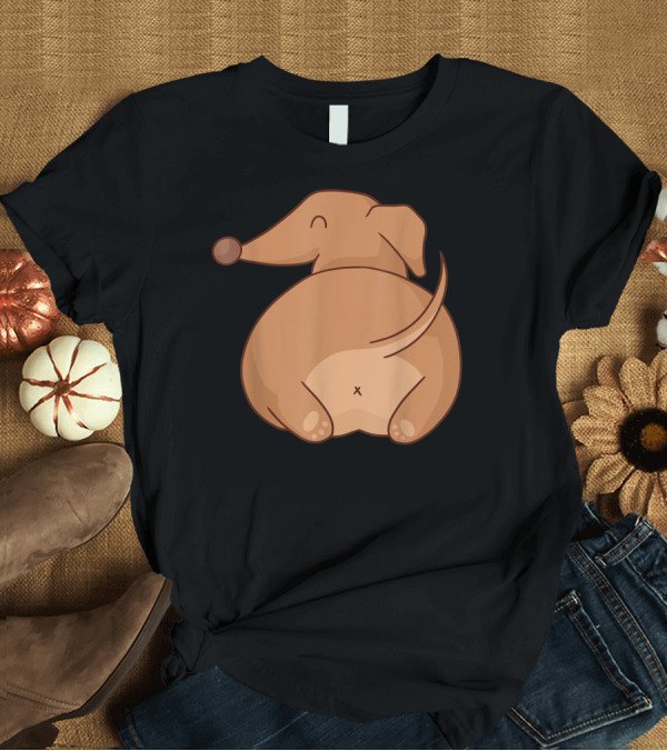 T-Shirt: Funny Cute Dachshund Dog Tail Wagging T-Shirt Funny Cute Dachshund Dog Tail Wagging T-Shirt