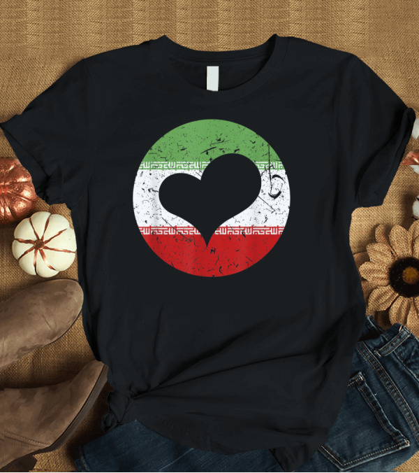 T-Shirt: Heart Shaped Iranian Flag Love Iran Home Country Pride T-Shirt Heart Shaped Iranian Flag Love Iran Home Country Pride T-Shirt