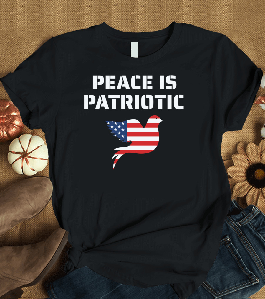 Peace Is Patriotic American Flag Dove Protest Iran T-Shirt