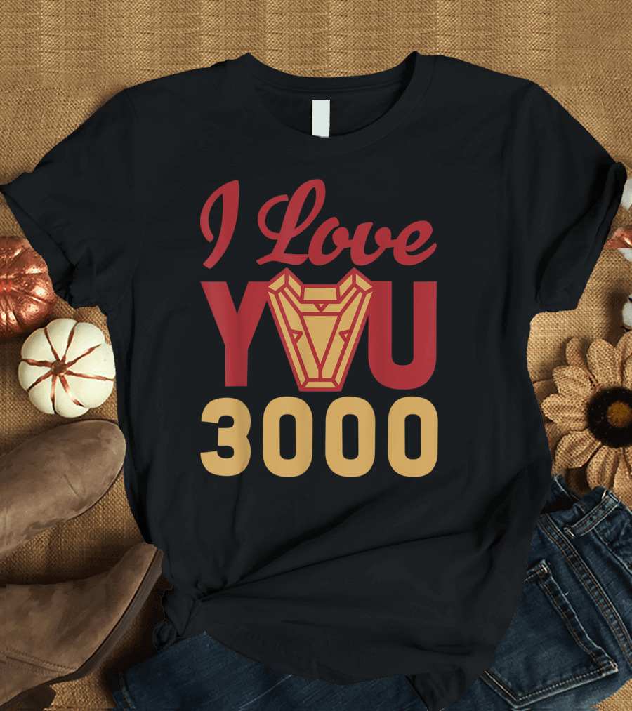 I Love You 3000 Avengers Endgame Iron Man Red 3G T-Shirt