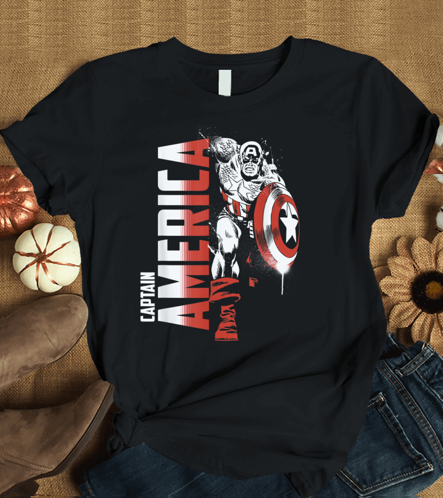Captain America Avengers Marvel Paint Splat T-Shirt