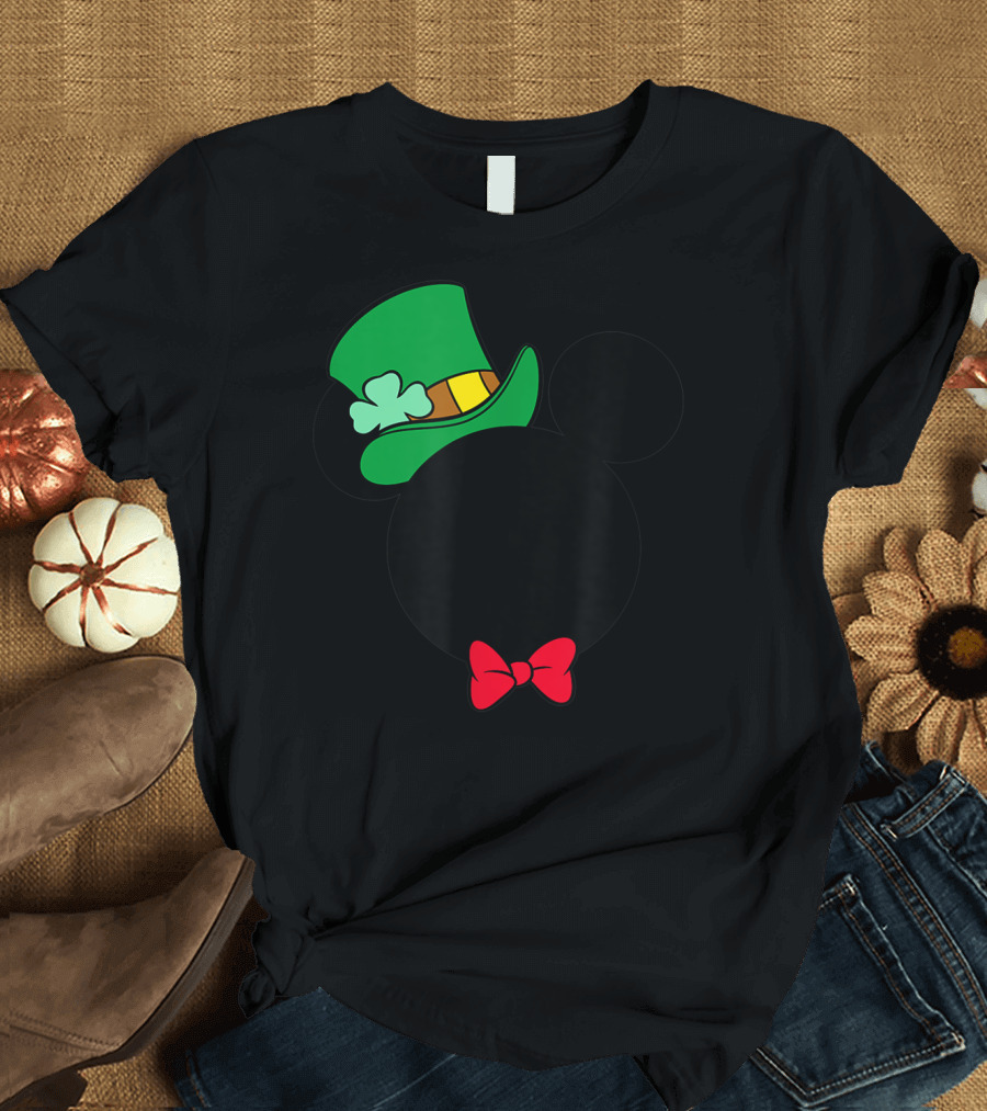 Mickey Mouse St Patrick's Day Leprechaun Hat Clover Disney T-Shirt