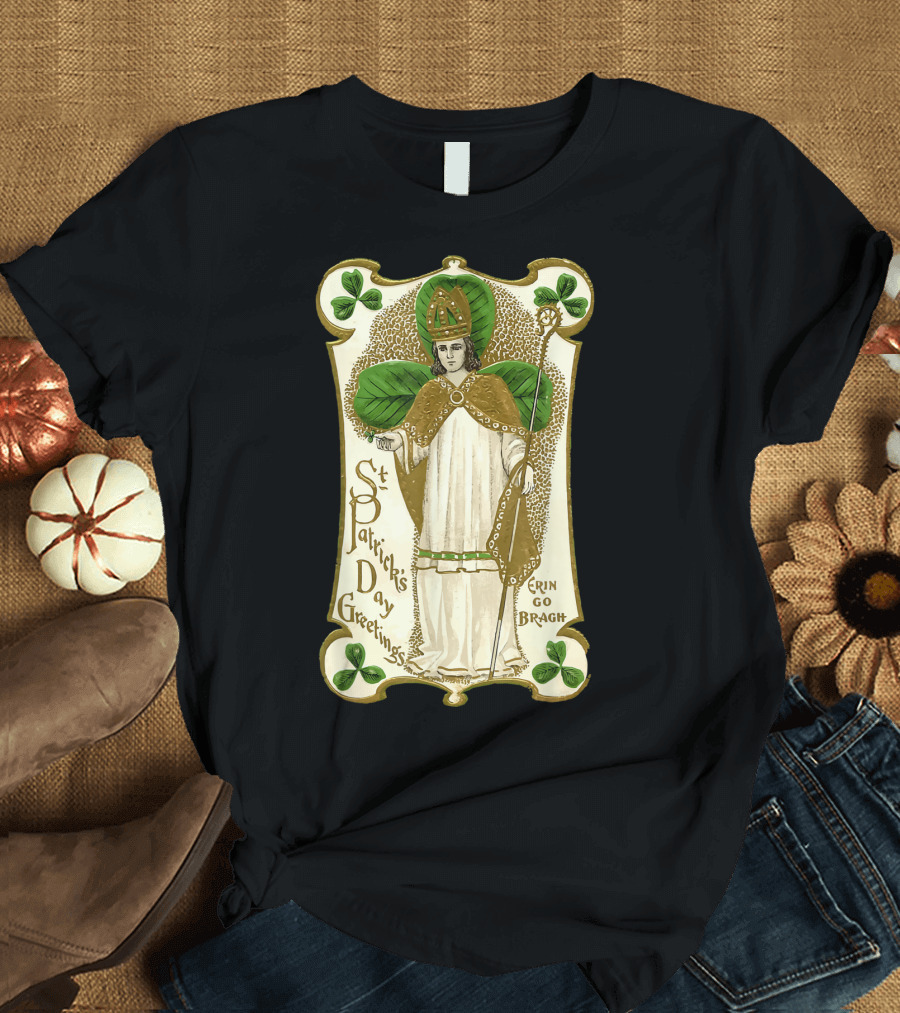 St Patrick's Day Greetings Erin Go Bragh Vintage Clovers St Patrick T-Shirt