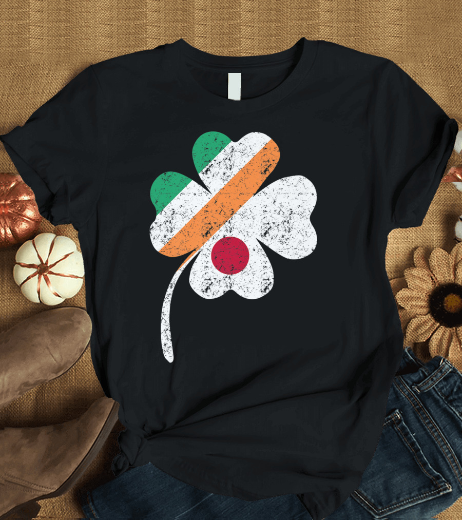 Japan Irish Flag Ireland Shamrock St Patrick T-Shirt