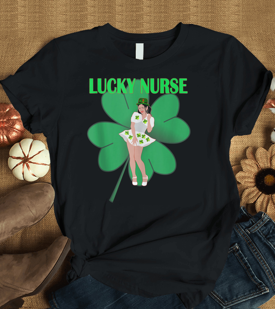 Lucky Nurse St Patrick's Day Irish Shamrock Nursing T-Shirt