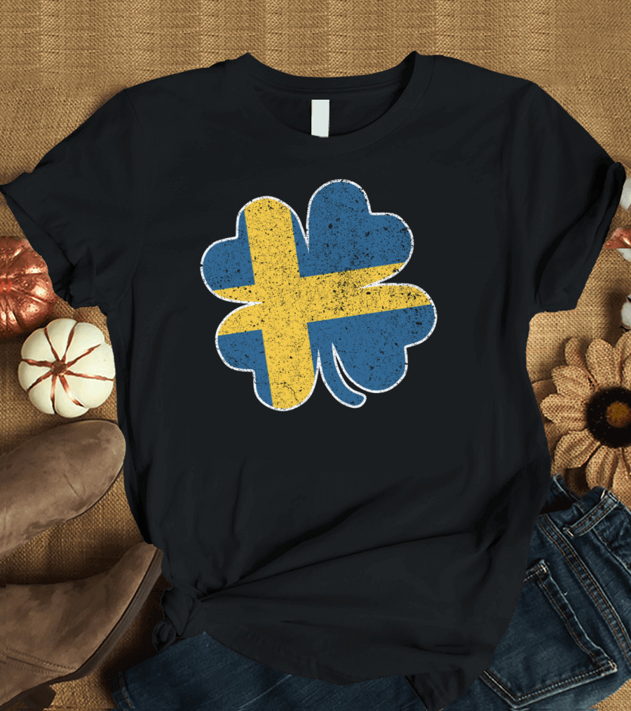 Swedish Flag Clover Shamrock Sweden T-Shirt