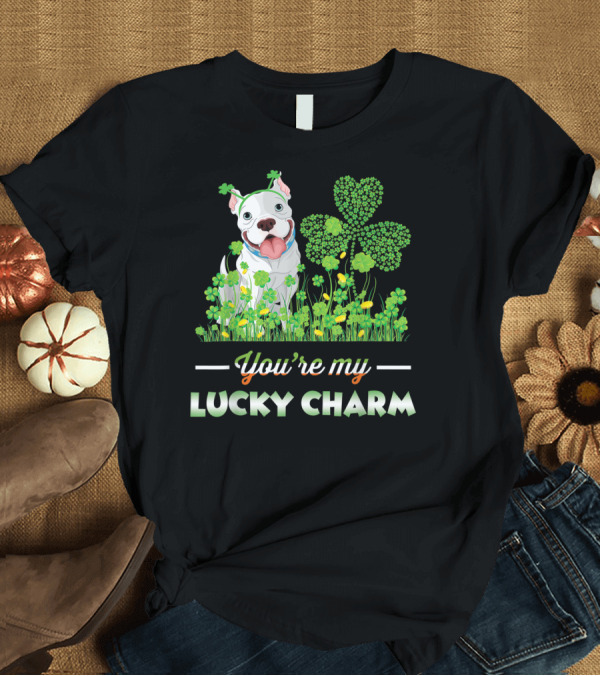 T-Shirt: You're My Lucky Charm Adorable Pitbull Surrounded by Shamrocks T-Shirt You're My Lucky Charm Adorable Pitbull Surrounded by Shamrocks T-Shirt